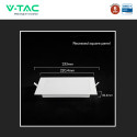 Immagine 6 - V-Tac VT-61018CCT Mini Pannello LED SMD Quadrato 18W Chip CREE Changing Color CCT a Incasso - SKU 104866