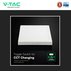 V-Tac VT-61012CCT Mini Pannello LED SMD Quadrato 12W Chip CREE CCT