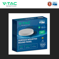 V-Tac VT-61012CCT Mini Pannello LED SMD Rotondo 12W Chip CREE CCT