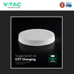 V-Tac VT-61018CCT Mini Pannello LED SMD Rotondo 18W Chip CREE CCT