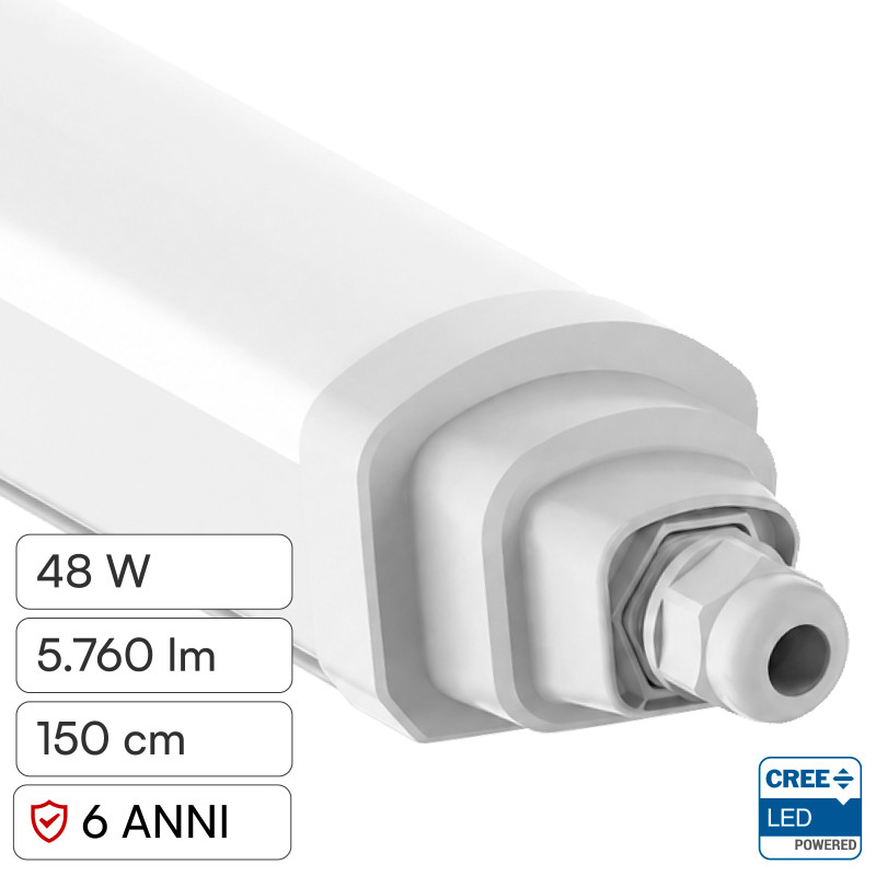 V-Tac Plafoniera Tubo LED Linkabile 48W 150cm SMD CREE IP65