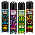 Immagine 1 - Clipper Large Accendino a Pietrina Grande Ricaricabile con Fantasia 420 Weed Totems - Serie da 4 Accendini