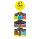 Immagine 1 - Clipper Espositore da Banco Girevole a 3 Piani con Accendini a Pietrina Piccoli Fantasia Paint Mix21 - 144 Accendini