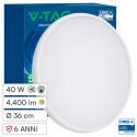 Immagine 1 - V-Tac VT-8179 Plafoniera LED Rotonda 40W SMD Chip CREE Sensore Microonde e Crepuscolare CCT 5in1 IP65 Colore Bianco - SKU 24360