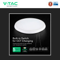 Immagine 8 - V-Tac VT-8179 Plafoniera LED Rotonda 40W SMD Chip CREE Sensore Microonde e Crepuscolare CCT 5in1 IP65 Colore Bianco - SKU 24360