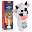 Immagine 1 - Borraccia Termica per Bambini Acciaio Inox 18/8 CapsHero Senza BPA 520ml Antiodore Caldo 12h Freddo 24h Fantasia Mucca Cow Cora