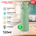 Immagine 2 - Borraccia Termica per Bambini Acciaio Inox 18/8 CapsHero Senza BPA 520ml Caldo 12h Freddo 24h Fantasia Coccodrillo Dino Dex