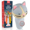 Immagine 1 - Borraccia Termica per Bambini Acciaio Inox 18/8 CapsHero Senza BPA 520ml Antiodore Caldo 12h Freddo 24h Fantasia Gatto Cat Cleo