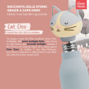 Immagine 4 - Borraccia Termica per Bambini Acciaio Inox 18/8 CapsHero Senza BPA 520ml Antiodore Caldo 12h Freddo 24h Fantasia Gatto Cat Cleo