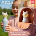 Immagine 6 - Borraccia Termica per Bambini Acciaio Inox 18/8 CapsHero Senza BPA 520ml Antiodore Caldo 12h Freddo 24h Fantasia Gatto Cat Cleo
