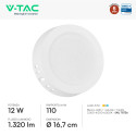 Immagine 2 - V-Tac VT-60012CCT Mini Pannello LED SMD Rotondo 12W Chip CREE Changing Color CCT 3in1 a Superficie - SKU 78736