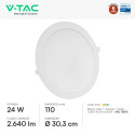 Immagine 2 - V-Tac VT-61024CCT Mini Pannello LED SMD Rotondo 24W Chip CREE Changing Color CCT 3in1 a Incasso - SKU 78676