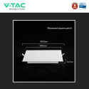 Immagine 6 - V-Tac VT-61024CCT Mini Pannello LED SMD Quadrato 24W Chip CREE Changing Color CCT 3in1 a Incasso - SKU 104896