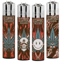Immagine 1 - Clipper Large Accendino a Pietrina Grande Ricaricabile con Fantasia Burning Leaves - Serie da 4 Accendini