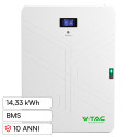 Immagine 1 - V-Tac VT-14033 Batteria Ultra Slim BMS LiFePO4 51,2V 280Ah 14,33kWh Garanzia 10 Anni Inverter Impianto Fotovoltaico - SKU 12713