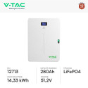 Immagine 2 - V-Tac VT-14033 Batteria Ultra Slim BMS LiFePO4 51,2V 280Ah 14,33kWh Garanzia 10 Anni Inverter Impianto Fotovoltaico - SKU 12713