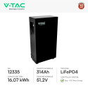 Immagine 2 - V-Tac VT-16076B Batteria BMS LiFePO4 51,2V 314Ah 16,07kWh Garanzia 10 Anni CEI 0-21 per Inverter Colore Nero - SKU 12335