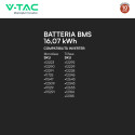 Immagine 4 - V-Tac VT-16076B Batteria BMS LiFePO4 51,2V 314Ah 16,07kWh Garanzia 10 Anni CEI 0-21 per Inverter Colore Nero - SKU 12335