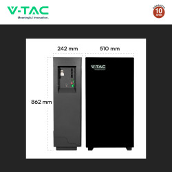 V-Tac Batteria BMS LiFePO4 51,2V 314Ah 16,07kWh Garanzia 10 Anni Nera