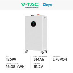 V-Tac Deye Batteria BMS LiFePO4 51,2V 314Ah 16,08kWh