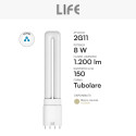 Immagine 2 - Life Lampadina LED 2G11 4 Pin 8W Tubolare PL-L SMD in Vetro - mod. 39.940410N43