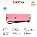 Immagine 2 - Uniross Torcia LED per Bambini Glow in the Dark Fosforescente Anti-Urto in Alluminio IP44 con Laccio da Polso - mod. ULFL019