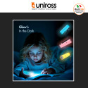 Immagine 7 - Uniross Torcia LED per Bambini Glow in the Dark Fosforescente Anti-Urto in Alluminio IP44 con Laccio da Polso - mod. ULFL019