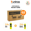 Immagine 2 - Uniross Alkaline Essential LR6 AA + LR03 AAA 1,5V Pile Alcaline per Orologi Telecomandi Giocattoli - Confezione da 48 Batterie