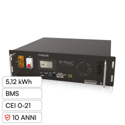 VT48100E-P2 Accumulatore 5,12kWh Impianti Fotovoltaici CEI 0-21 V-Tac