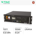 Immagine 2 - V-Tac VT48100E-P2 Batteria BMS Rack LiFePO4 51,2V 100Ah 5,12kWh per Inverter Impianto Fotovoltaico CEI 0-21 - SKU 11377