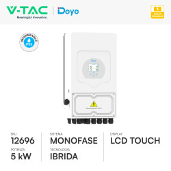 V-Tac Deye Inverter Monofase Ibrido On-Grid / Off-Grid 5kW IP65