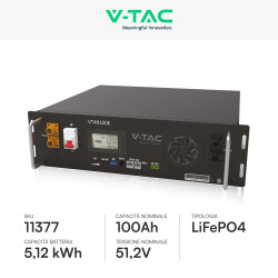 VT48100E-P2 Accumulatore 5,12kWh Impianti Fotovoltaici CEI 0-21 V-Tac