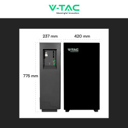 V-Tac Batteria BMS LiFePO4 51,2V 200Ah 10,24kWh Colore Nero