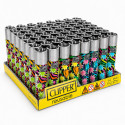 Immagine 1 - Clipper Large Accendino a Pietrina Grande Ricaricabile con Fantasia Flow Grass - Box da 48 Accendini