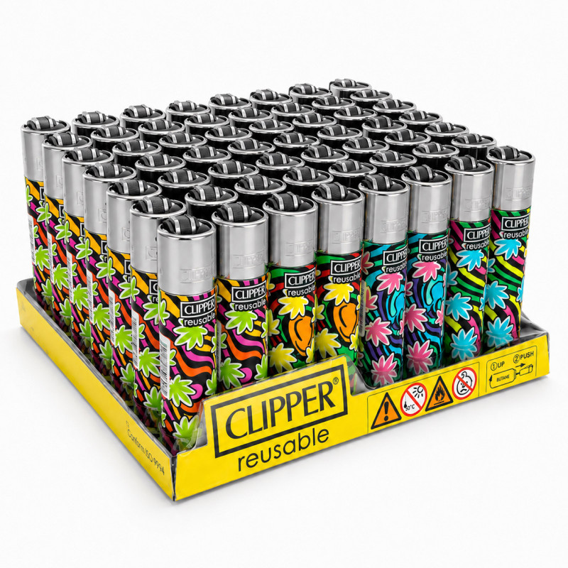Clipper Large Accendino a Pietrina Flow Grass - 48 Accendini