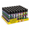 Immagine 1 - Clipper Large Accendino a Pietrina Grande Ricaricabile con Fantasia Graffiti Glow - Box da 48 Accendini