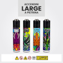 Immagine 2 - Clipper Large Accendino a Pietrina Grande Ricaricabile con Fantasia 420 Acid Dream - Box da 48 Accendini