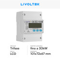 Immagine 2 - Livoltek Misuratore per Inverter Trifase fino a 30kW 3x 230-400V RS485 4P MID con Display LCD - mod. LHE34DRR12001
