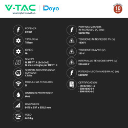 V-Tac Deye Inverter Trifase On-Grid 50kW IP65