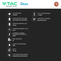 V-Tac Armadio Rack a Pavimento 10 Accumulatori LifePO4 12,03 kWh