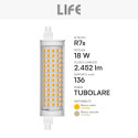 Immagine 4 - Life Lampadina LED R7s 18W Tubolare L118 SMD - mod. 39.932117C / 39.932117N
