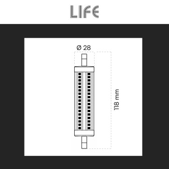Life Lampadina LED R7s 18W Tubolare L118 SMD