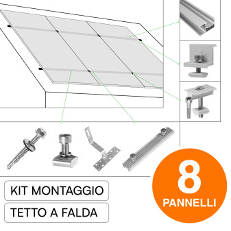Kit Struttura Montaggio 8 Pannelli Solari Fotovoltaici V-Tac