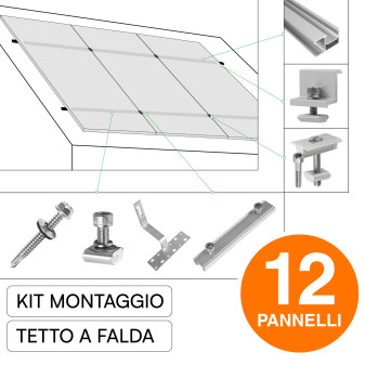 Kit Struttura Montaggio 12 Pannelli Solari Fotovoltaici V-Tac