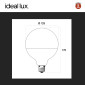 Immagine 4 - Ideal Lux Lampadina LED E27 8W Globo G125 Filament in Vetro Trasparente con Calotta Satinata - mod. 157580