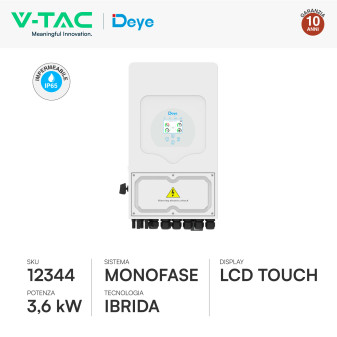 Kit Inverter 3,6kW Monofase LCD CEI 0-21 + Batteria LiFePO4 9.60kWh