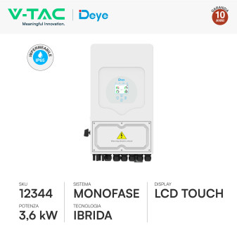 Set 8 Pannelli Fotovoltaici + Inverter 3,6kW + Batteria 9,60kWh V-Tac