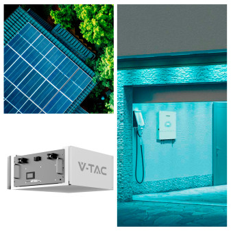 Set 8 Pannelli Fotovoltaici + Inverter 3,6kW + Batteria 9,60kWh V-Tac