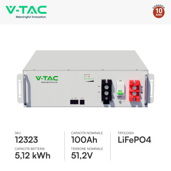 Kit Inverter 3,6kW Monofase LCD CEI 0-21 + Batteria LiFePO4 5.12kWh