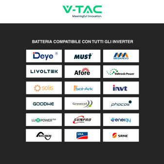 Set 8 Pannelli Fotovoltaici + Inverter 3,6kW + Batteria 5,12kWh V-Tac